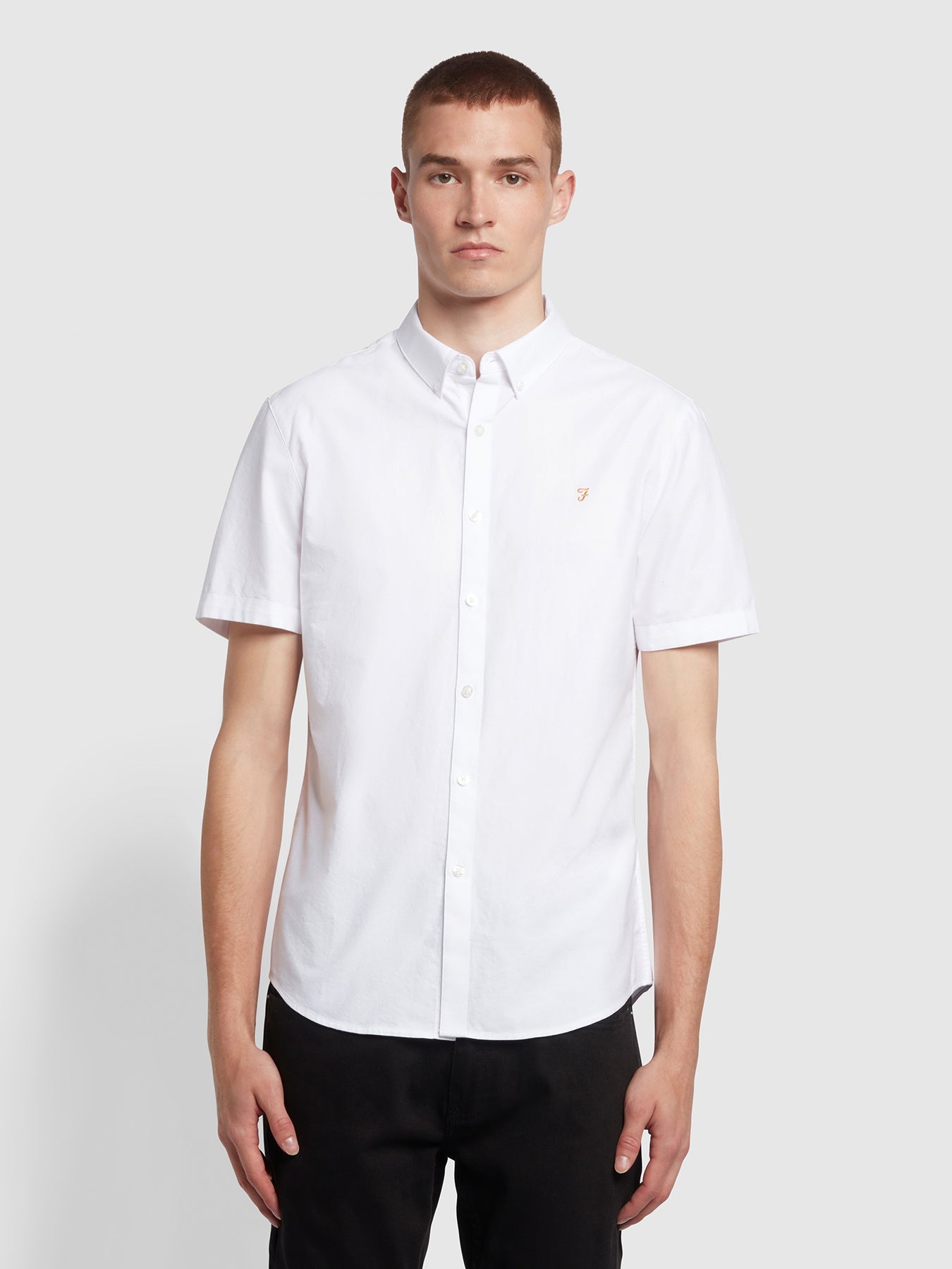 Farah Brewer Short Sleeves BD Shirt - White