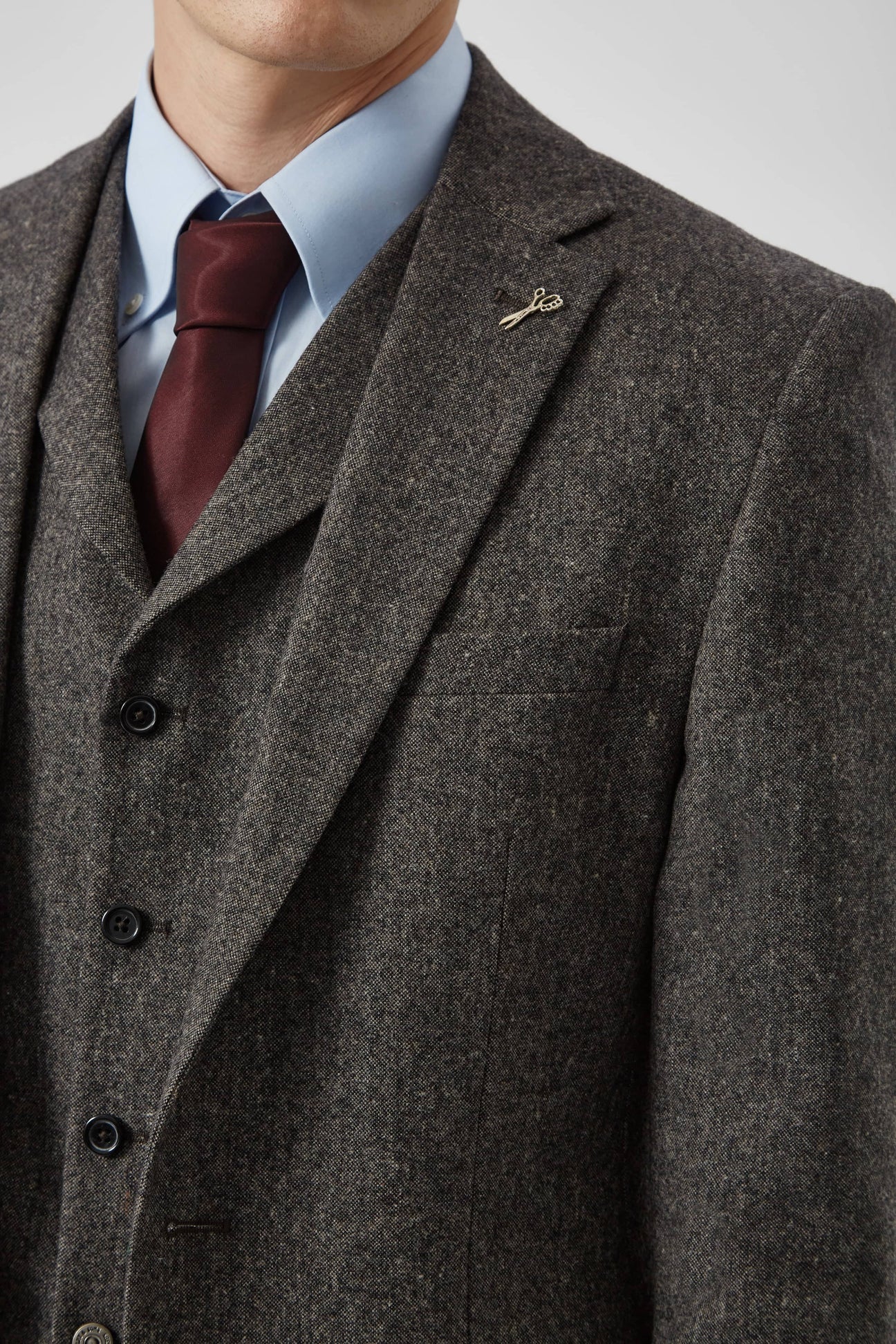 Shelby & Sons Uptown Wool 3pc Suit - Dark Grey