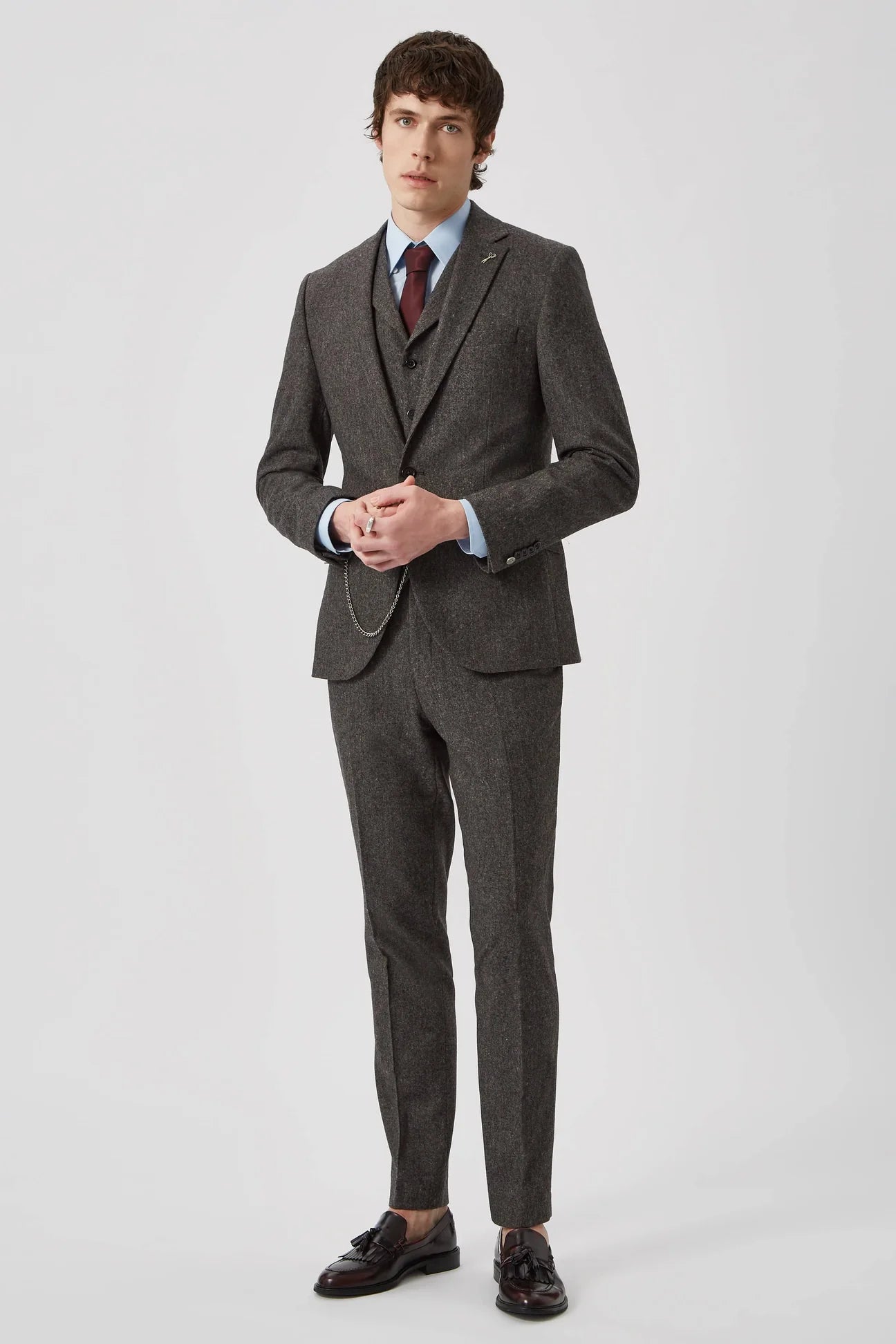 Shelby & Sons Uptown Wool 3pc Suit - Dark Grey