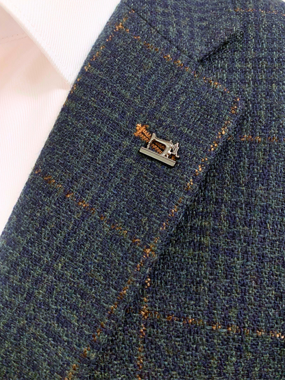 White Label Jasper Checked Wool Blazer - Dark Navy & Green