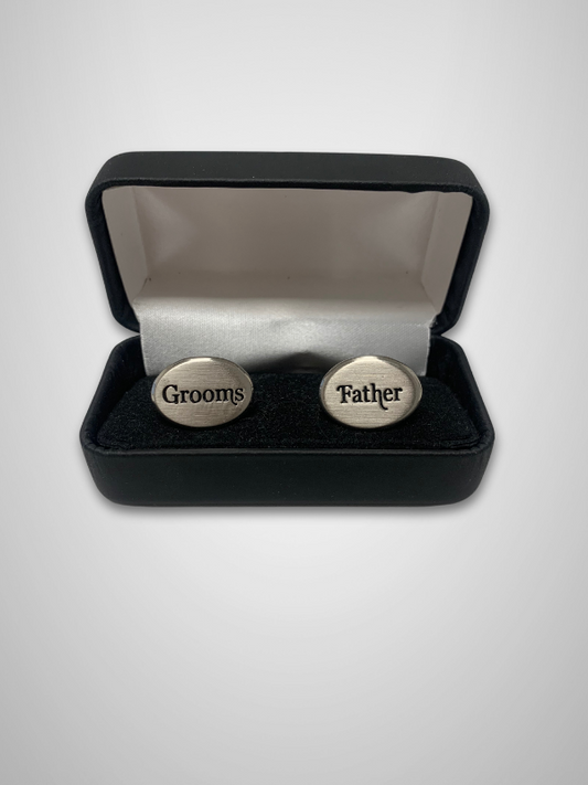 Wedding Cufflinks (Groom's Father) - Silver