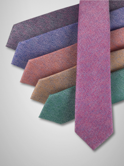 Melange Tie & Pocket Square - Lilac