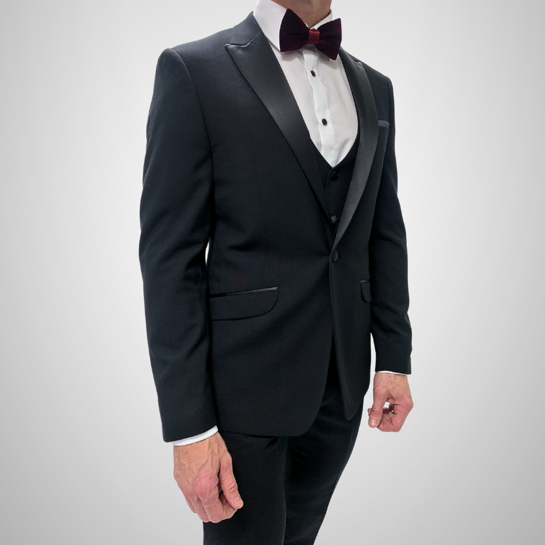 Satin Lapel Tuxedo - Black