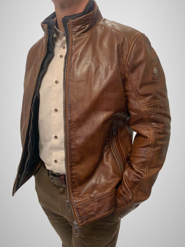 Milestone 2in1 Leather Jacket - Dark Brown