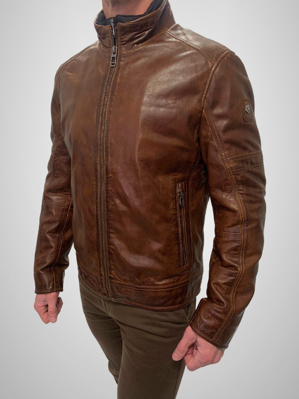 Milestone 2in1 Leather Jacket - Dark Brown