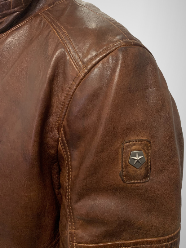 Milestone 2in1 Leather Jacket - Dark Brown