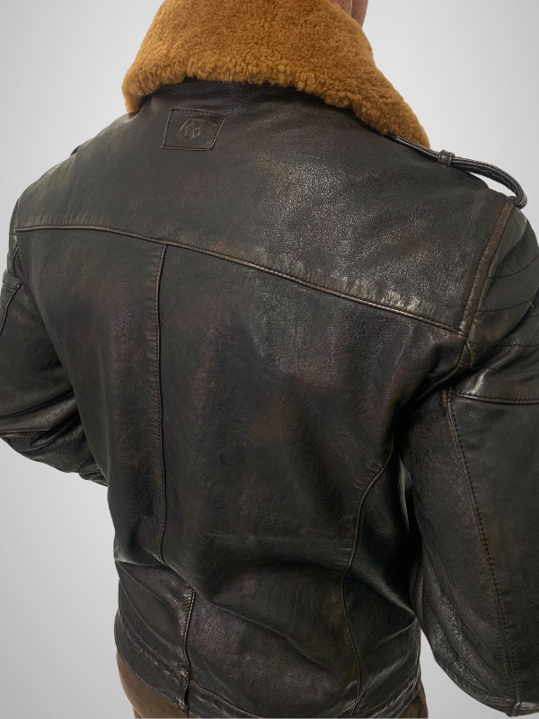 Milestone Leather Jacket - Black/Dark Brown