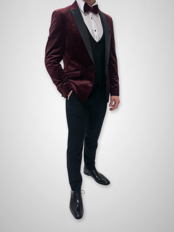 Velvet Tuxedo - Burgundy