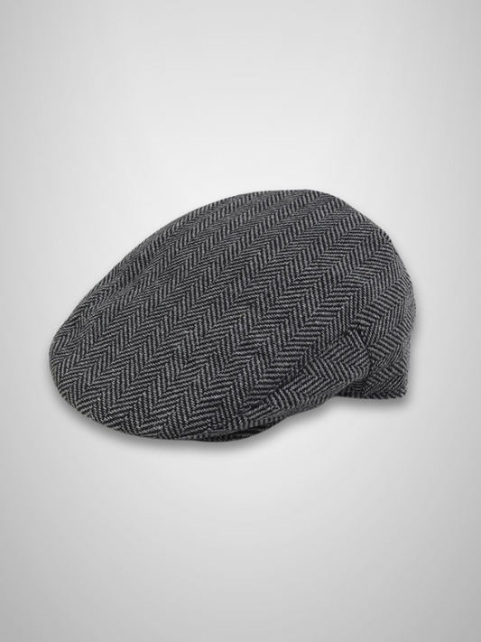 Sophos Herringbone Pony Style Flat Cap - Grey