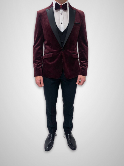 Velvet Tuxedo - Burgundy