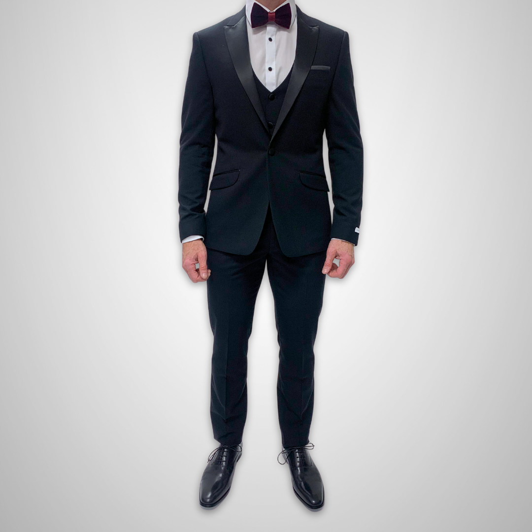 Satin Lapel Tuxedo - Black