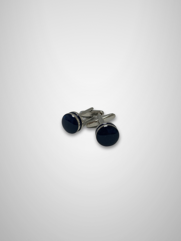 Rounded Cufflinks - Dark Blue