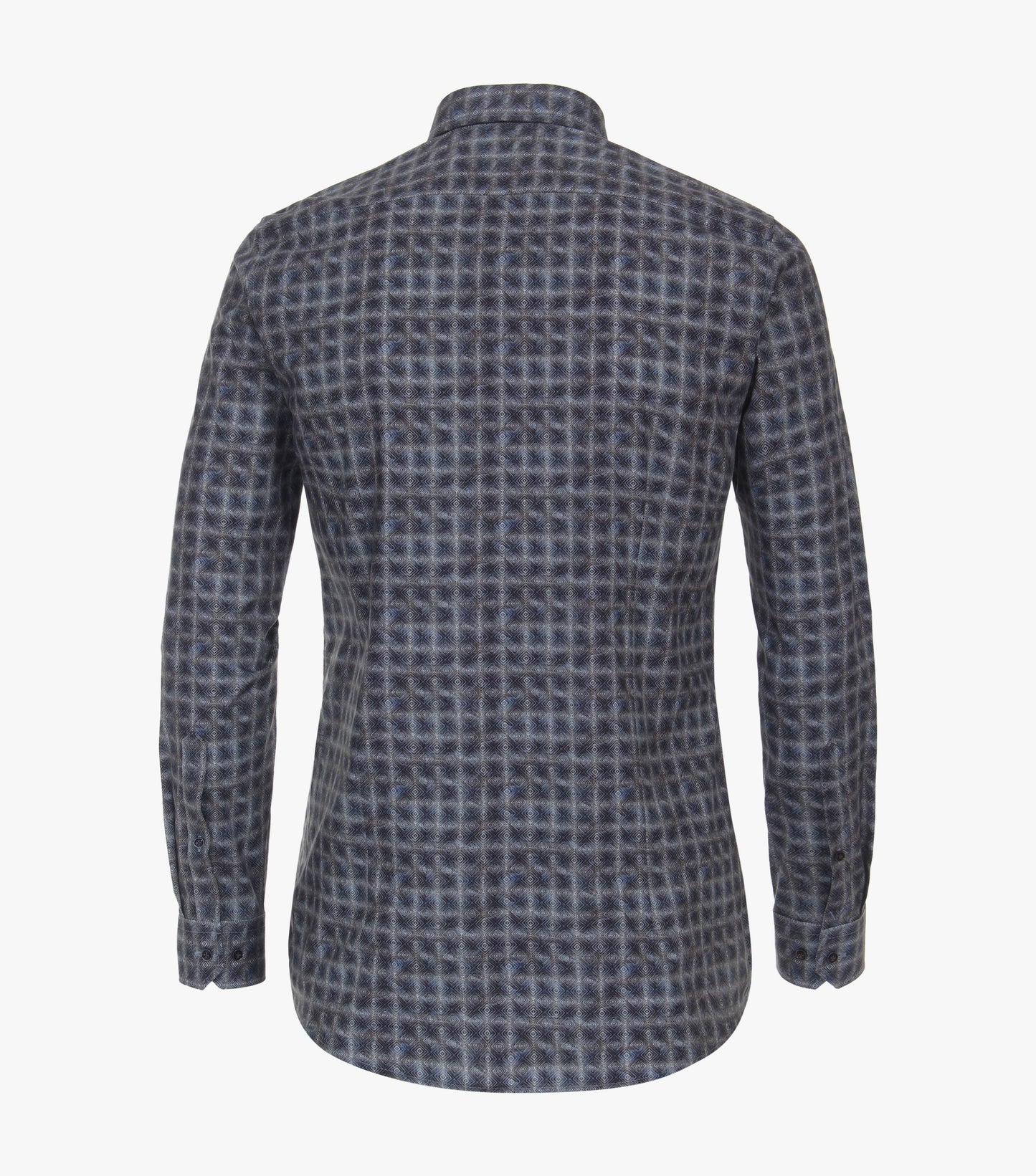 Venti Business Patterned Shirt - Grey Dark Blue