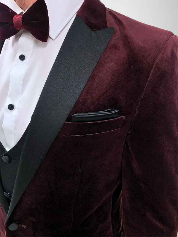 Velvet Tuxedo - Burgundy