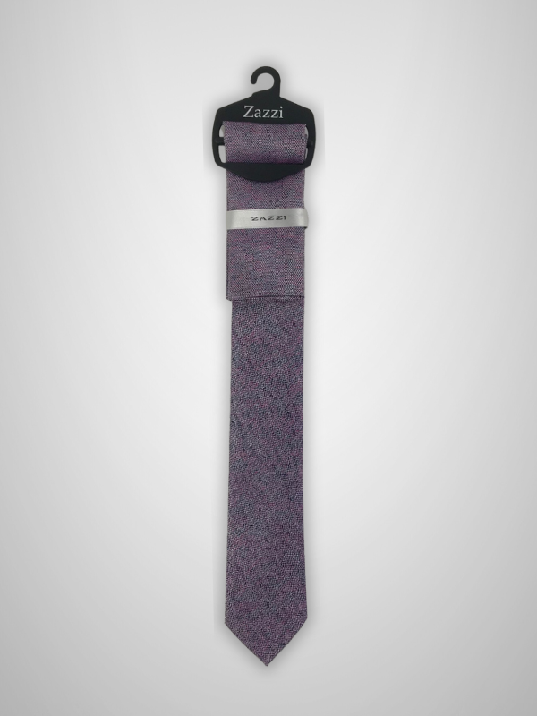 Melange Tie & Pocket Square - Berry