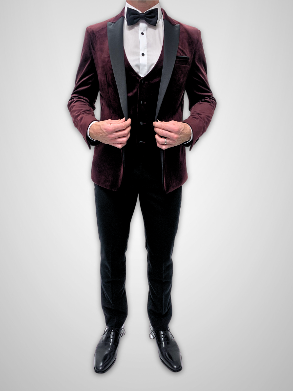 Velvet Tuxedo - Burgundy