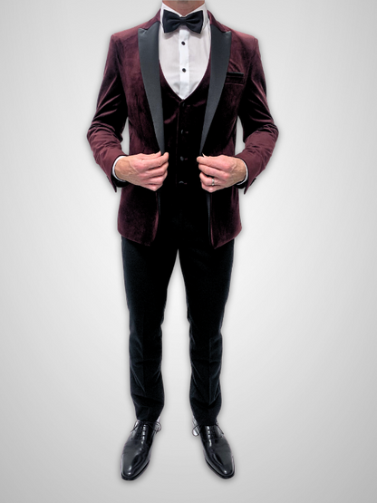 Velvet Tuxedo - Burgundy