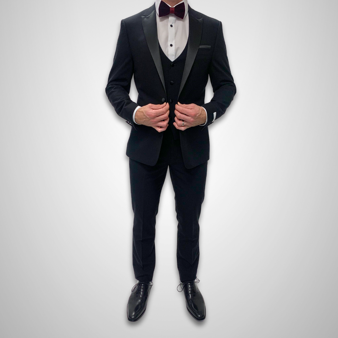 Satin Lapel Tuxedo - Black