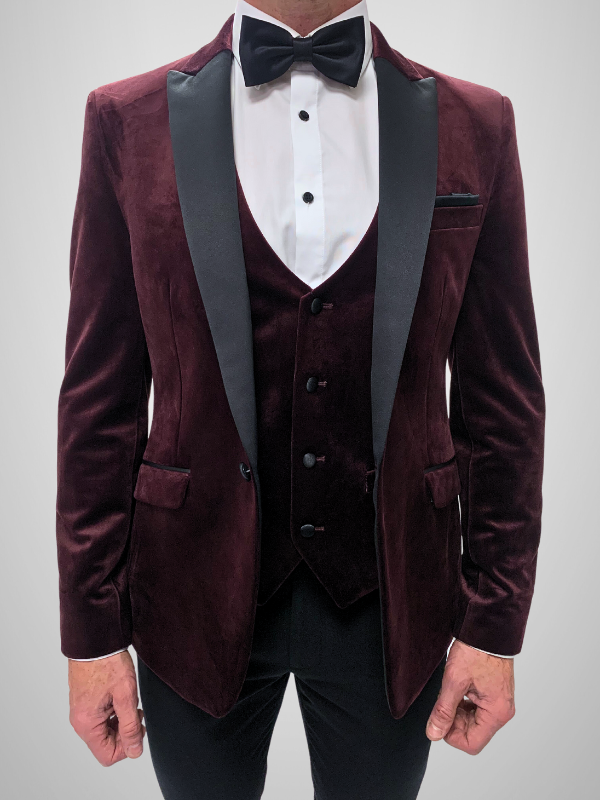 Velvet Tuxedo - Burgundy