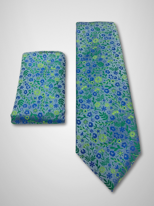 Marnelli Woven Tie Set - Floral Embroidered