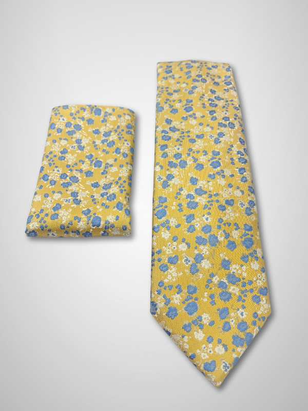 Marnelli Woven Tie Set - Floral Embroidered