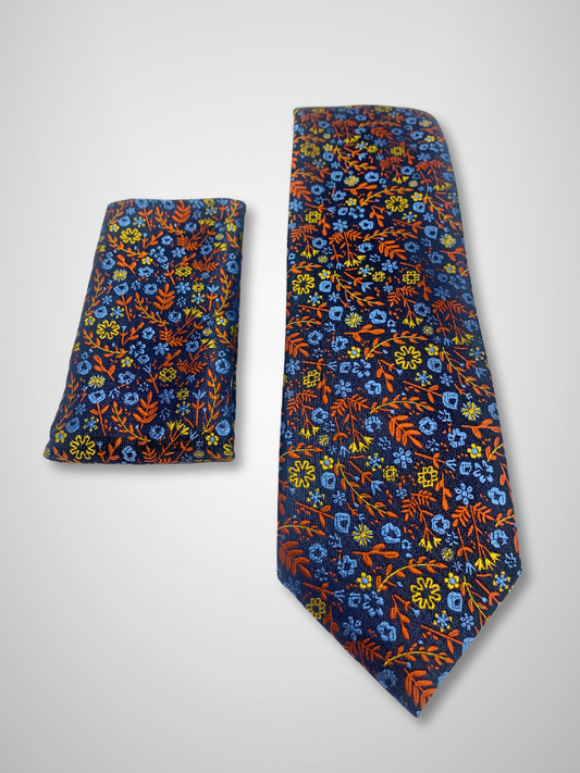 Marnelli Woven Tie Set - Floral Embroidered