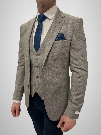 Micro Checked 3pc Suit