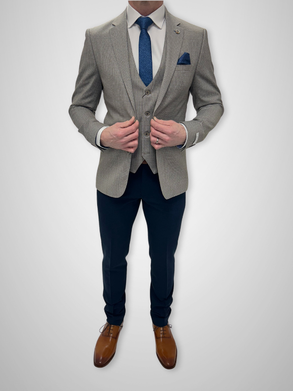 Micro Checked 3pc Suit