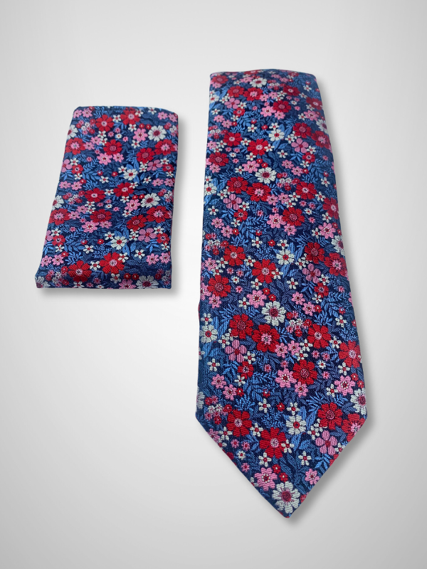 Marnelli Woven Tie Set - Floral Embroidered