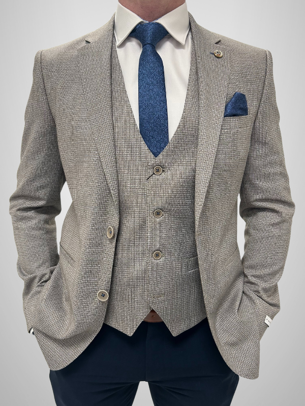 Micro Checked 3pc Suit