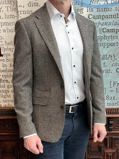 Herbie Frogg Blazer - Taupe Tweed