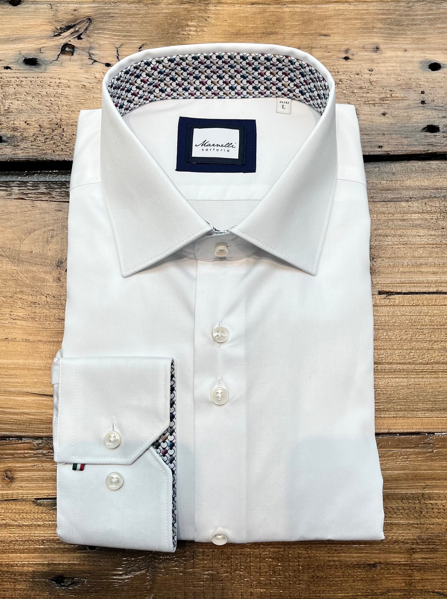 Marnelli Contrast Trim Shirt - White