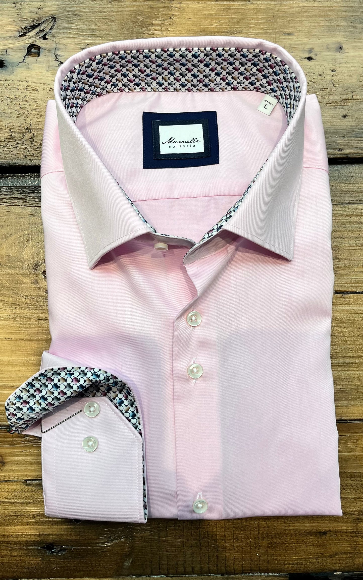 Marnelli Contrast Trim Shirt - Pink