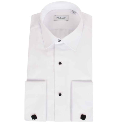 White Label Lux Tapered Tuxedo Formal Shirt - White