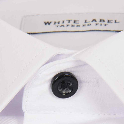 White Label Lux Tapered Tuxedo Formal Shirt - White