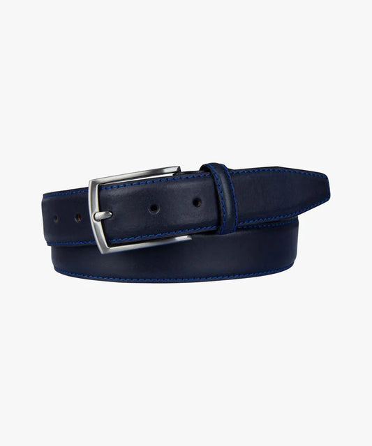 Profuomo Contrast Stitch Belt - Navy