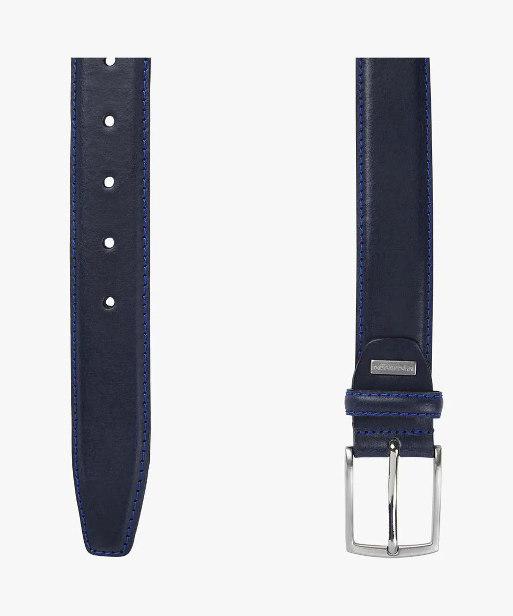 Profuomo Contrast Stitch Belt - Navy