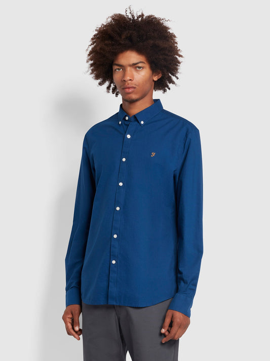 Farah Brewer Long Sleeves BD Shirt - Blue Peony