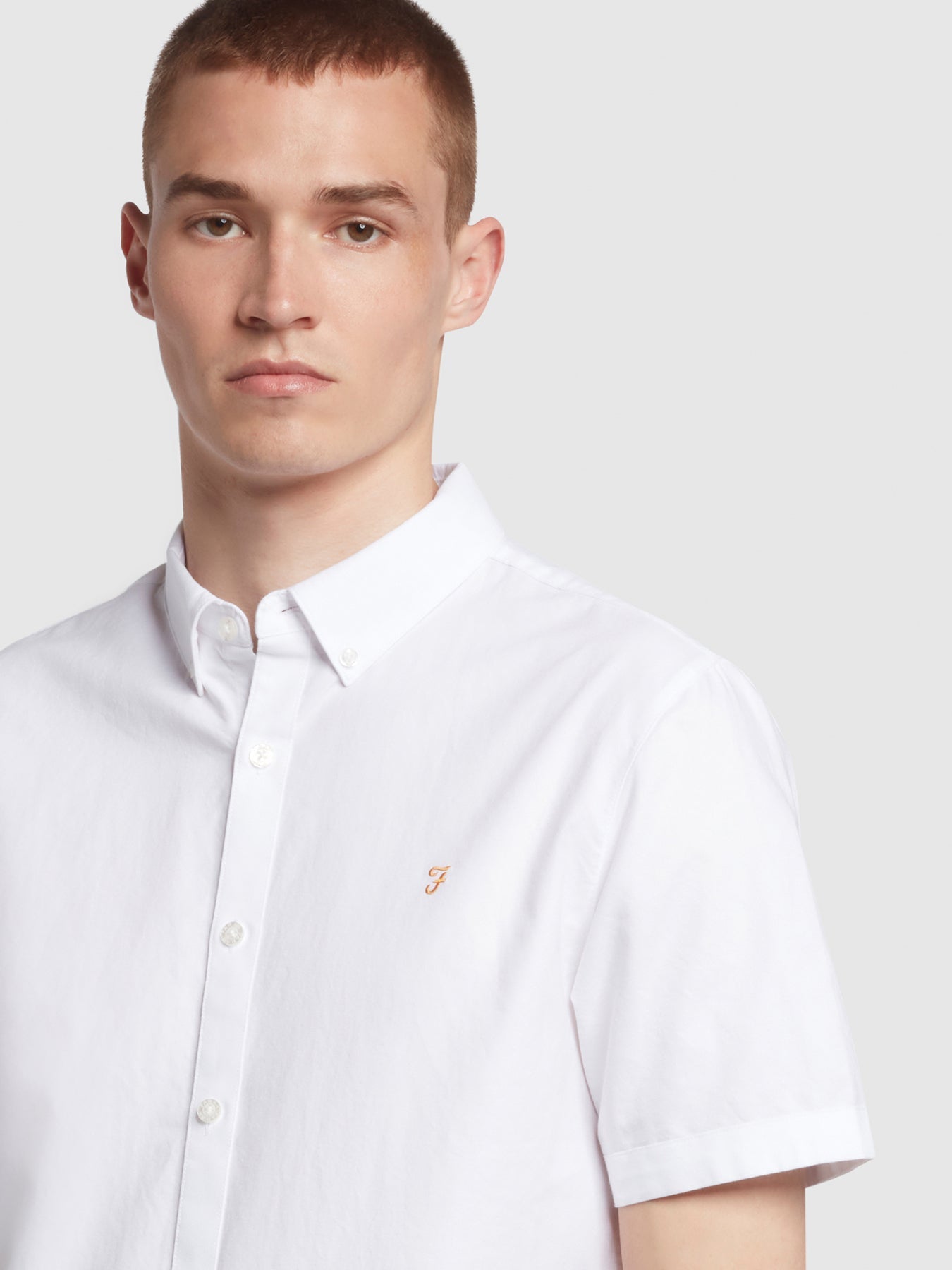 Farah Brewer Short Sleeves BD Shirt - White