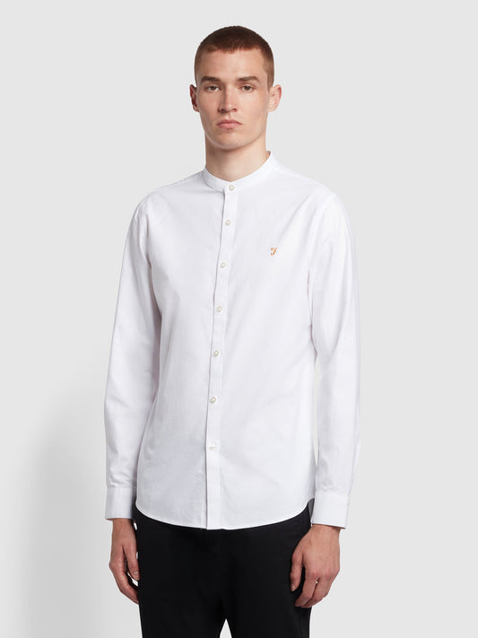 Farah Brewer Long Sleeves Grandad Shirt - White