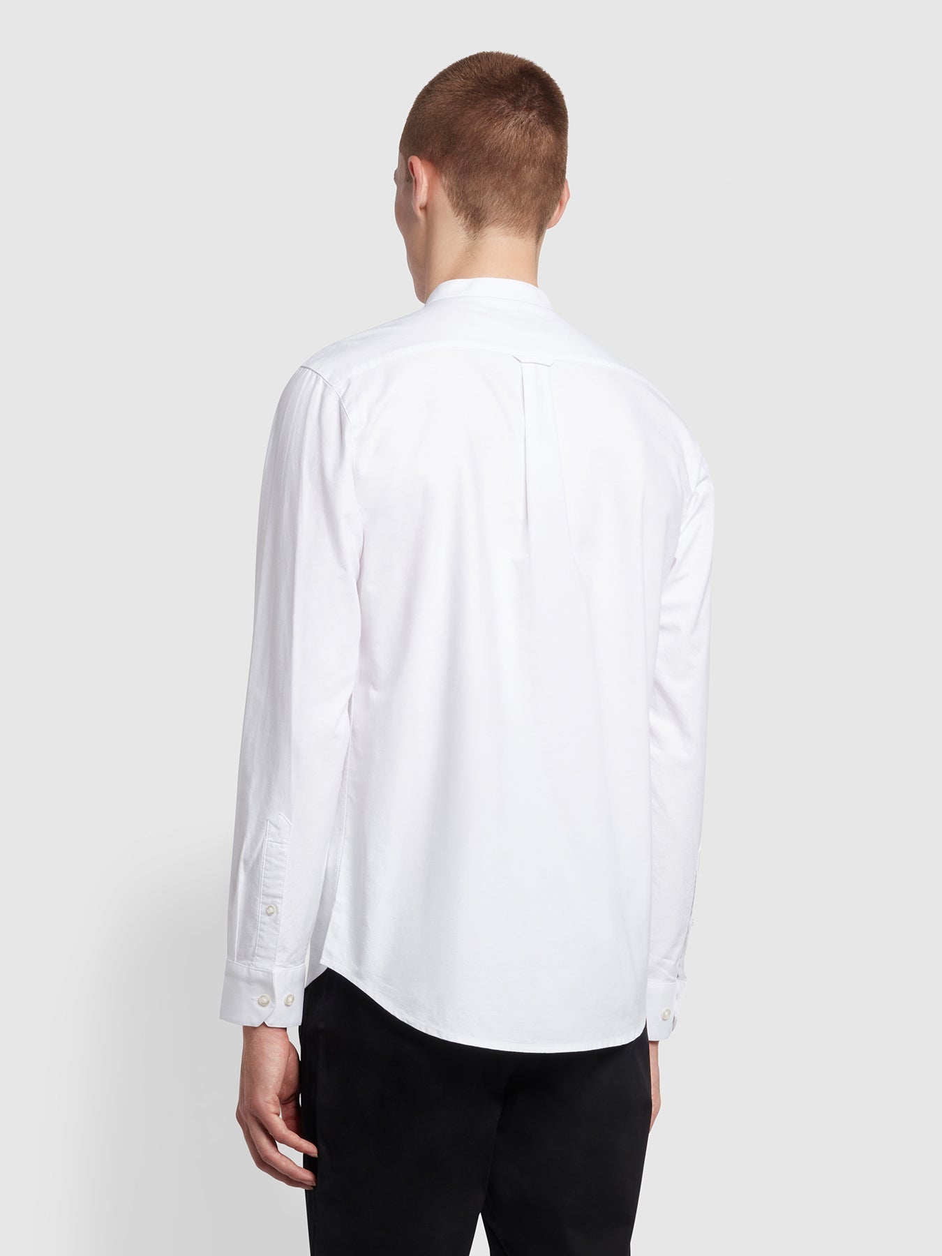 Farah Brewer Long Sleeves Grandad Shirt - White