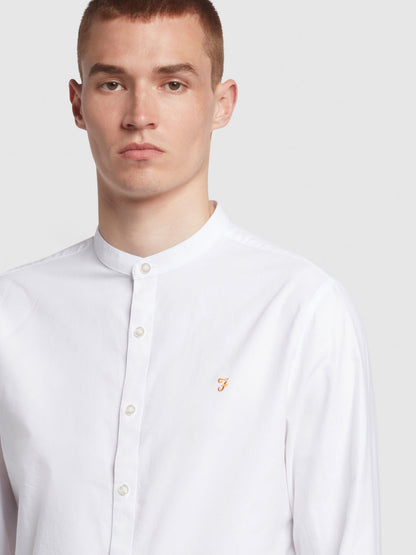 Farah Brewer Long Sleeves Grandad Shirt - White