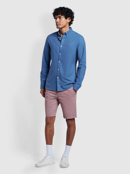 Farah Brewer Long Sleeves BD Shirt - Caribbean Blue