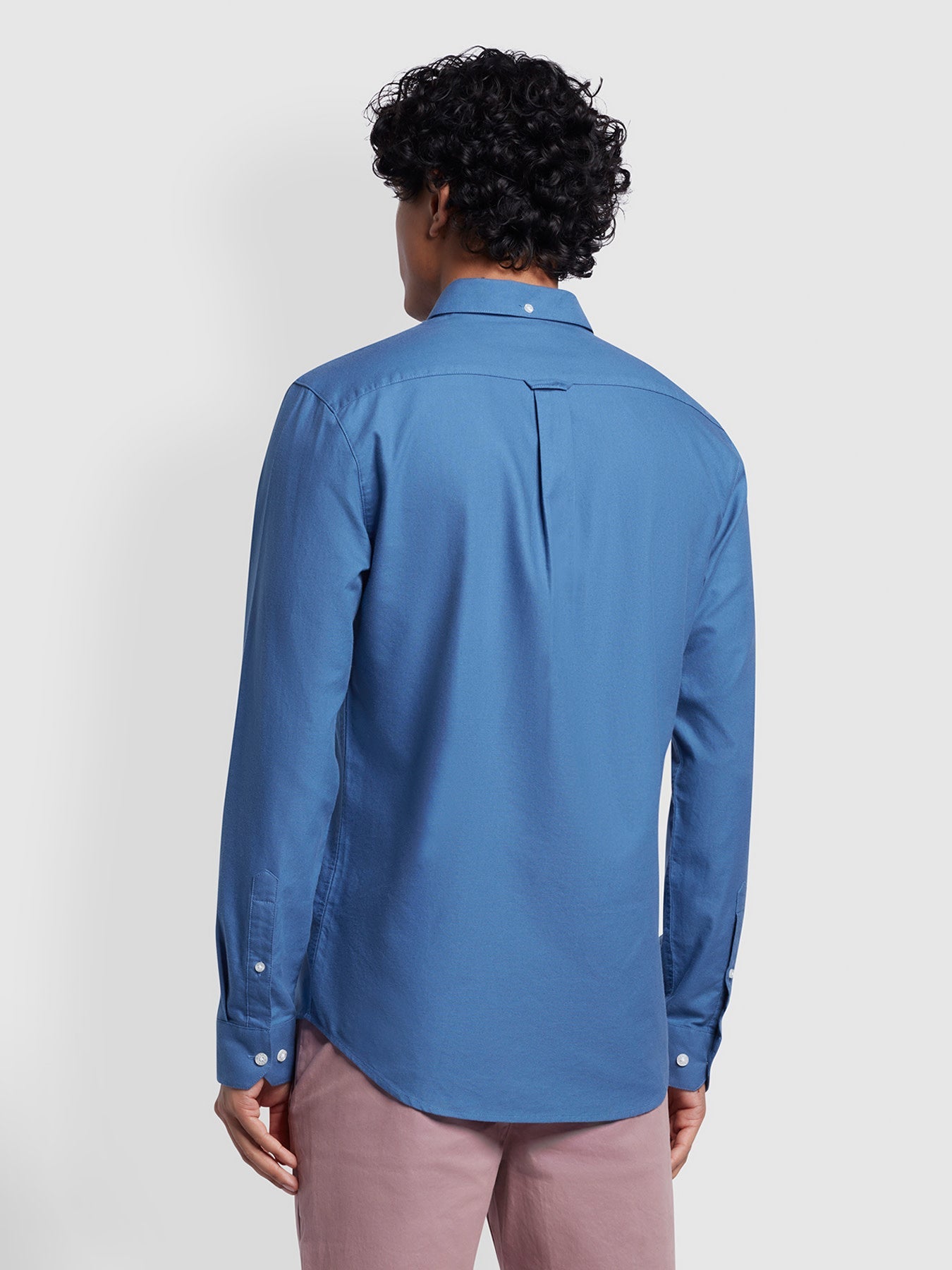 Farah Brewer Long Sleeves BD Shirt - Caribbean Blue