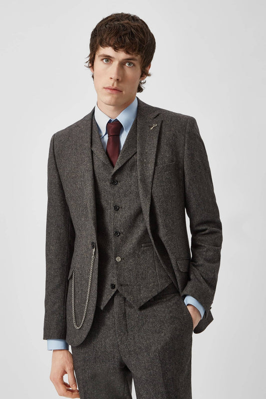 Shelby & Sons Uptown Wool 3pc Suit - Dark Grey