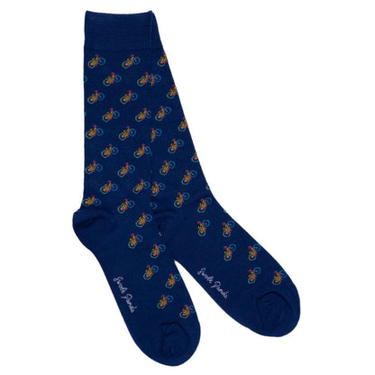 Swole Panda Bamboo Socks - Blue Bicycle