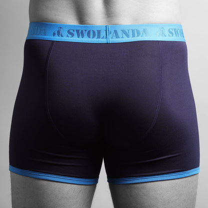 Swole Panda Fitted Bamboo Boxers - NAVY / BLUE BAND