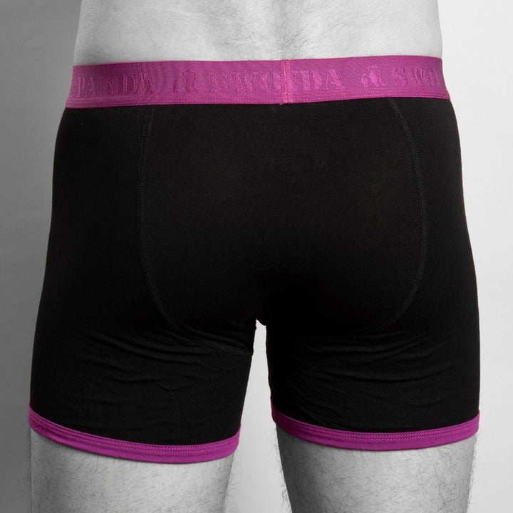 Swole Panda Fitted Bamboo Boxers - Navy/Purple Band