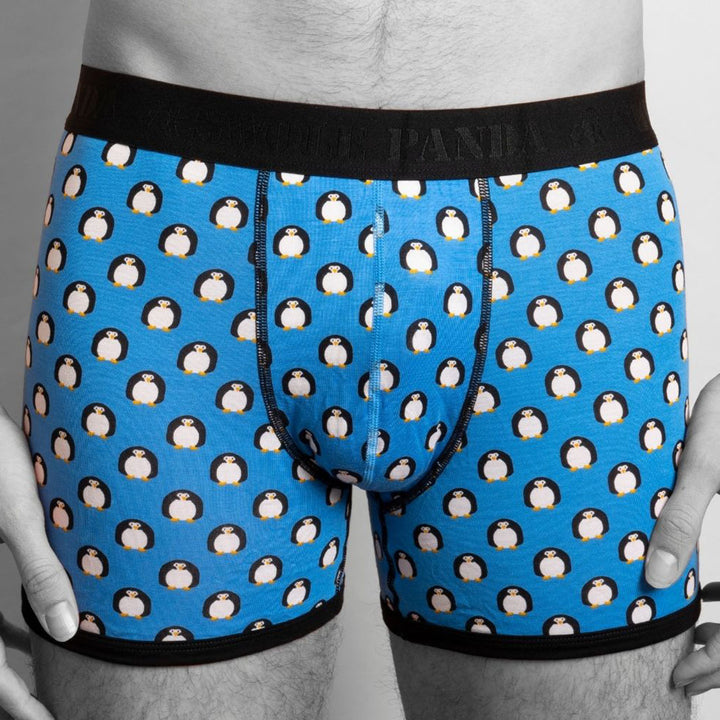 Swole Panda Patterned Bamboo Boxers - Penguins