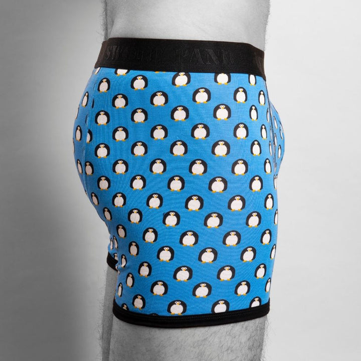 Swole Panda Patterned Bamboo Boxers - Penguins